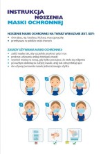 Instrukcja noszenia maski ochronnej. Infografika.